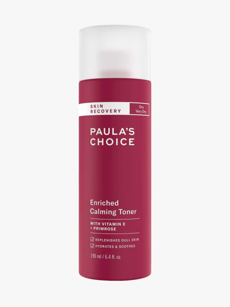 Paula’s Choice Enriched Calming Toner in branded component on a light gray background