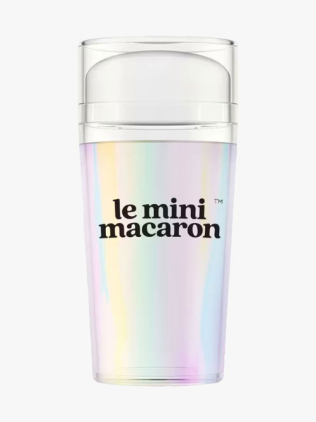 Holographic container of Le Mini Macaron Le Frenchie Nail Stamper on light gray background